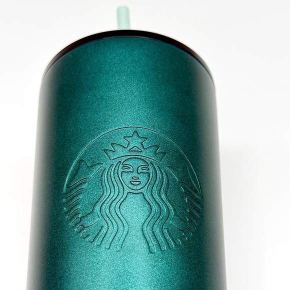 Starbucks 24 oz Matte Dark Green (Hunter/Army) Cold Cup Tumbler — Used - Picture 11 of 12